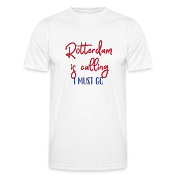 Rotterdam - Netherlands - Holland - Randstad - Men's Functional T-Shirt - white - Front - AI Model Male 178 dark (178cm)