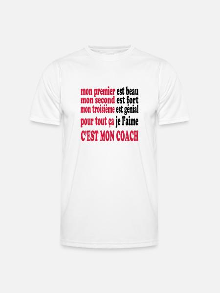 Mon coach est beau - Men's Functional T-Shirt - white