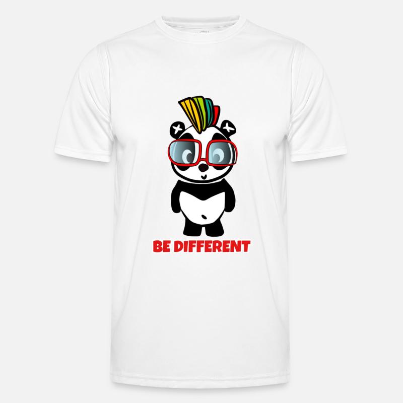 Be Different - Crazy Pandabear - Männer Funktions-T-Shirt - Weiß