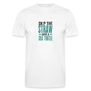 Meeresschutzgeschenk Überspringen Sie einen Strohhalm Retten Sie ein Meer - Männer Funktions-T-Shirt - Weiß - Vorne - AI Model Male 178 dark (178cm)