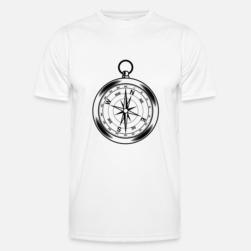 kompass symbol form - Männer Funktions-T-Shirt - Weiß