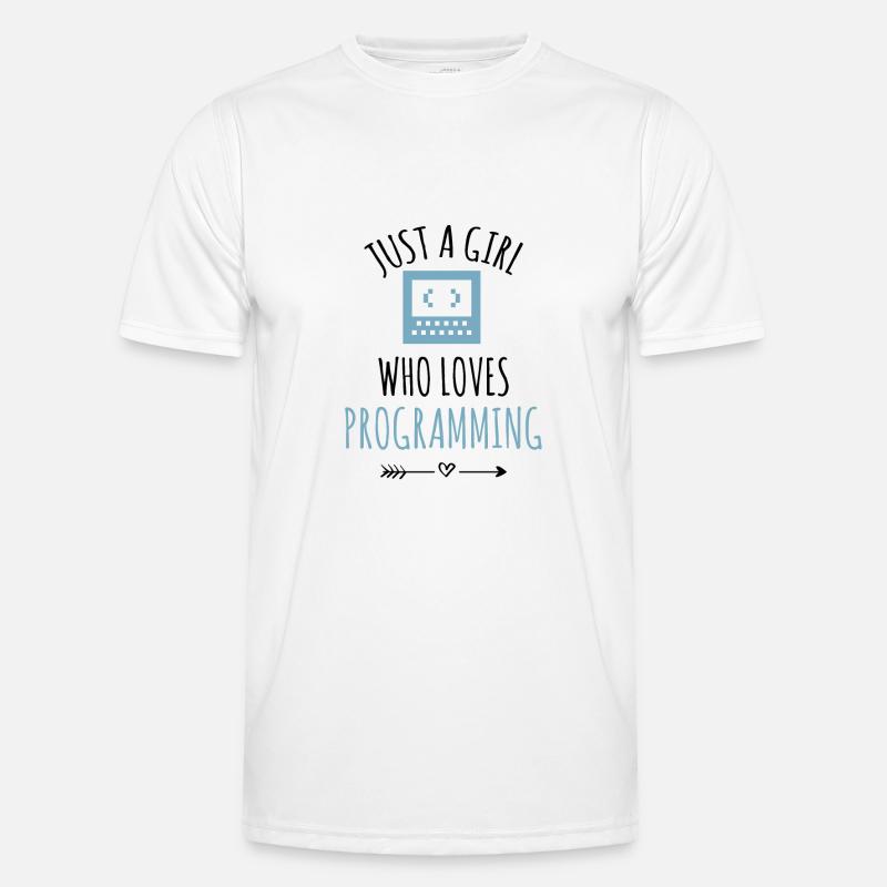 Programmiererin Coding Mädchen Programmieren - Männer Funktions-T-Shirt - Weiß