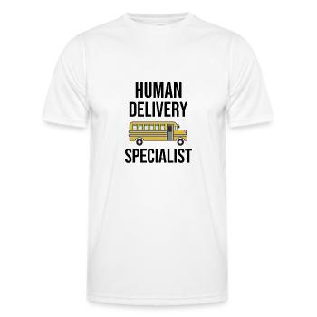 School bus driver gift | Bus driver driving a bus - Men's Functional T-Shirt - white - Front - AI Model Male 178 dark (178cm)