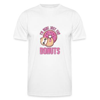 Ich bin hier für Donuts Geschenk - Männer Funktions-T-Shirt - Weiß - Vorne - AI Model Male 178 dark (178cm)