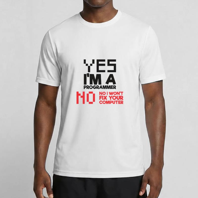 Ja Ich bin ein Programmierer Informatik Computer Männer Funktions-T-Shirt