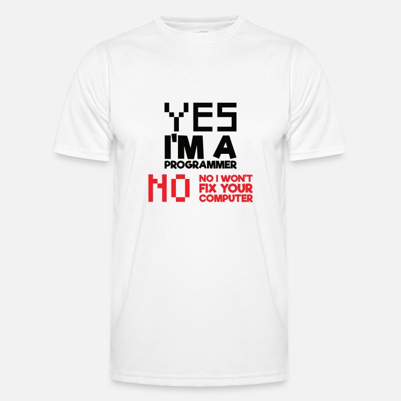 Ja Ich bin ein Programmierer Informatik Computer Männer Funktions-T-Shirt