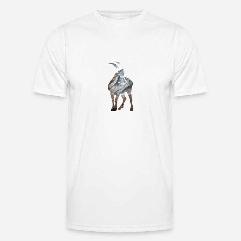 Alpensteinbock Sternzeichen Klettern Berggipfel - Männer Funktions-T-Shirt - Weiß