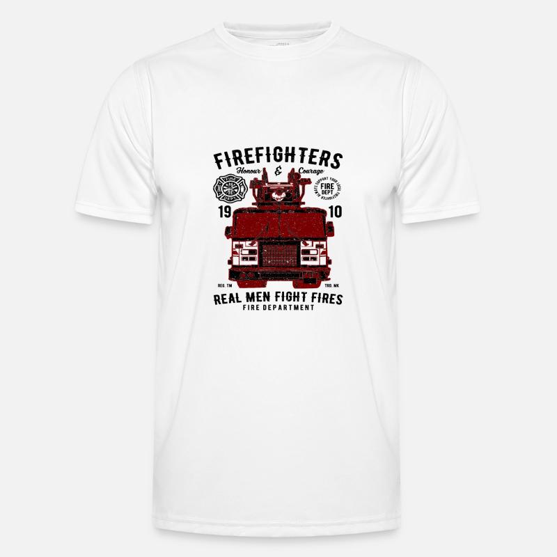 Feuerwehrleute Echte Männer bekämpfen Brände - Männer Funktions-T-Shirt - Weiß