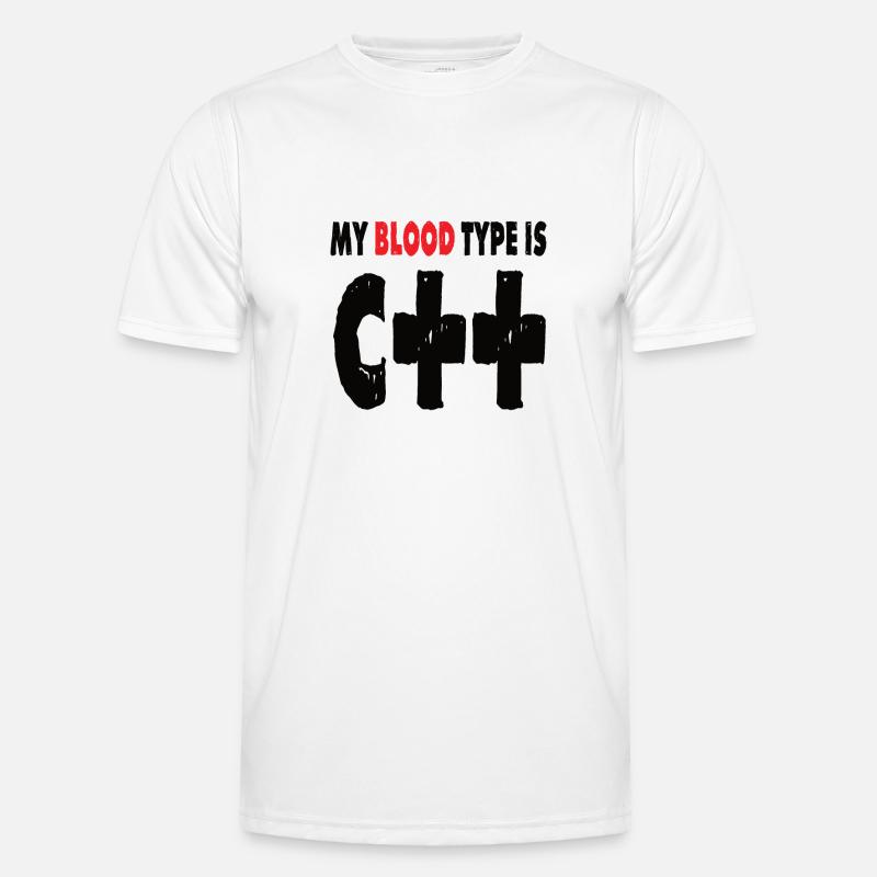 Blood Type C++ Computer Science Binary Software Program Men's Functional T-Shirt