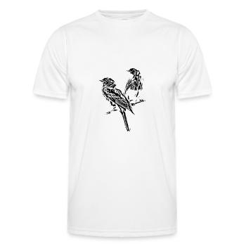 Oiseaux - T-shirt sport Homme - blanc - Devant - AI Model Male 178 dark (178cm)