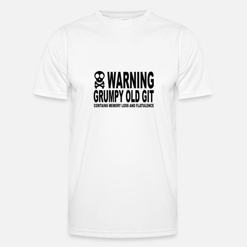 Warning Grumpy Old Git - Men's Functional T-Shirt - white