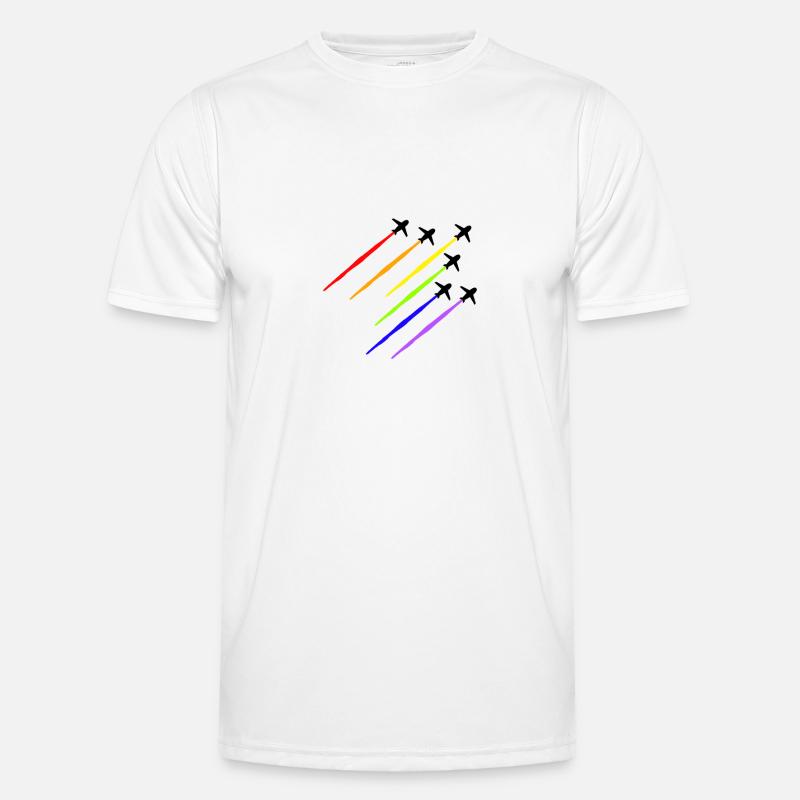 Rainbow Airplane Men's Functional T-Shirt