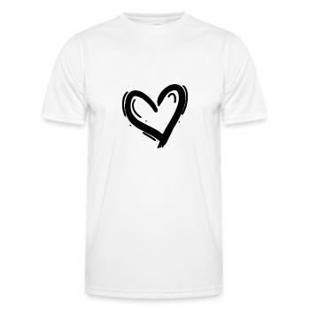 Heart Black - Men's Functional T-Shirt - white - Front - AI Model Male 178 dark (178cm)