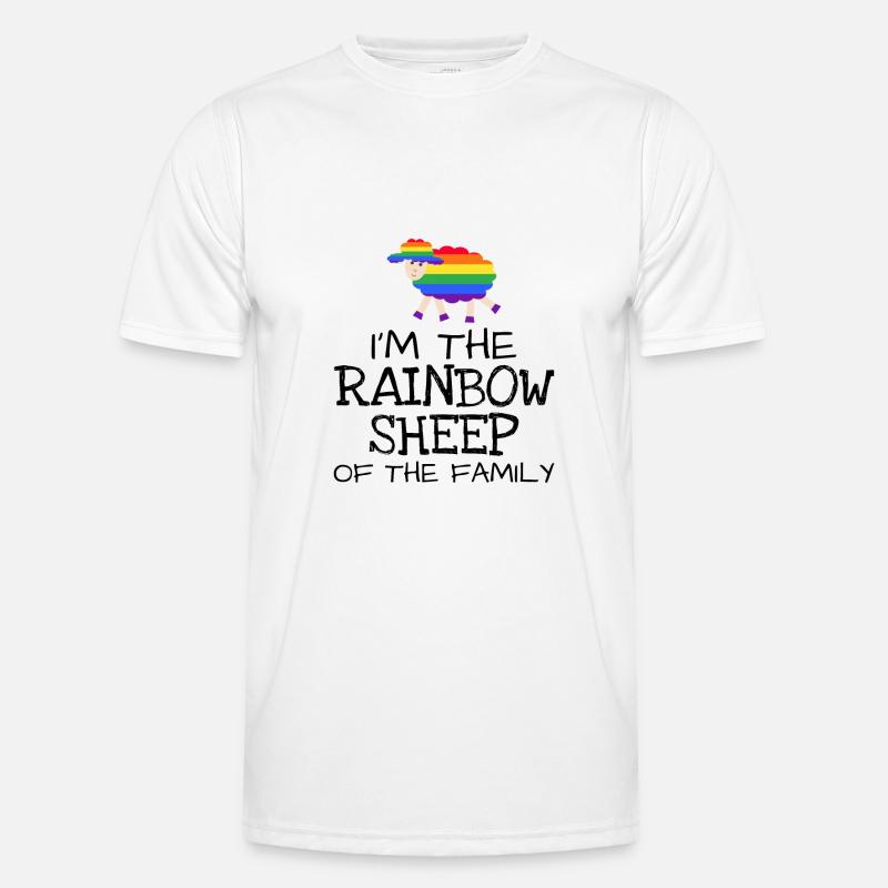 Rainbow sheep LGBT sort Cadeau Droits Pride T-shirt sport Homme