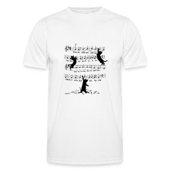 Freche Kätzchen Katzen Beethoven 9.Symphonie Noten - Männer Funktions-T-Shirt - Weiß - Vorne - AI Model Male 178 dark (178cm)