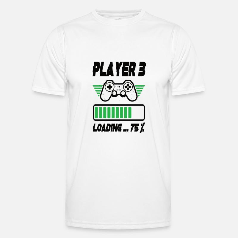 Player 3 Loading - Männer Funktions-T-Shirt - Weiß
