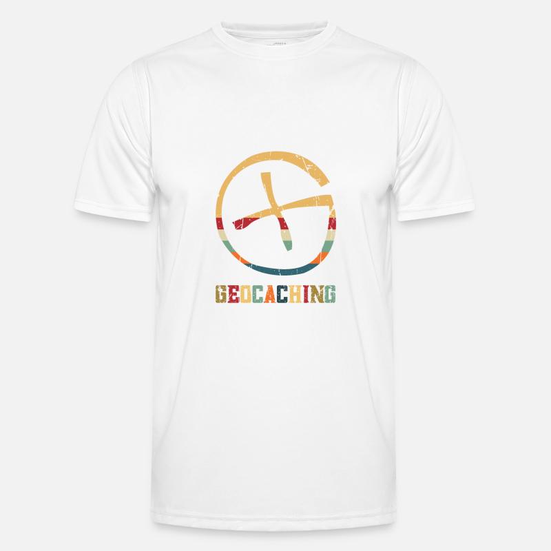 Geocaching Target Cross | Geocaching Männer Funktions-T-Shirt
