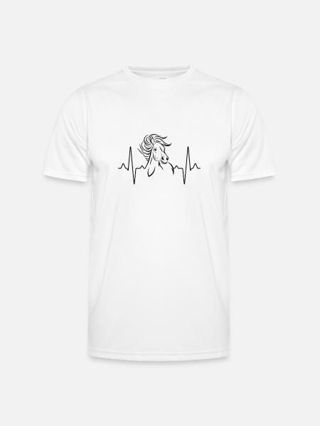 Pferd Herzschlag - Männer Funktions-T-Shirt - Weiß