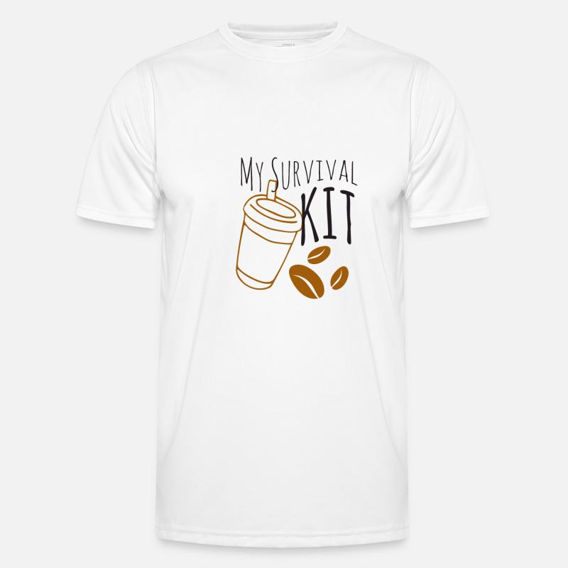 Das Kaffee überlebens Kit Männer Funktions-T-Shirt