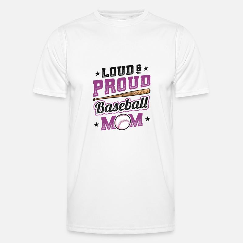 Laut und stolzer Baseball-Mutter - Männer Funktions-T-Shirt - Weiß
