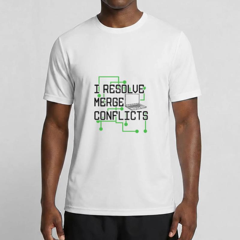 I Resolve Merge Conflicts Coder Software Developer Männer Funktions-T-Shirt