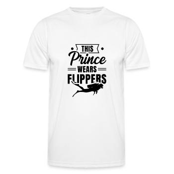This Prince Wears Flippers Diver Scuba Diver Divin - Männer Funktions-T-Shirt - Weiß - Vorne - AI Model Male 178 dark (178cm)