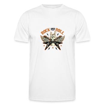 Rock’n’Roll - T-shirt sport Homme - blanc - Devant - AI Model Male 178 dark (178cm)