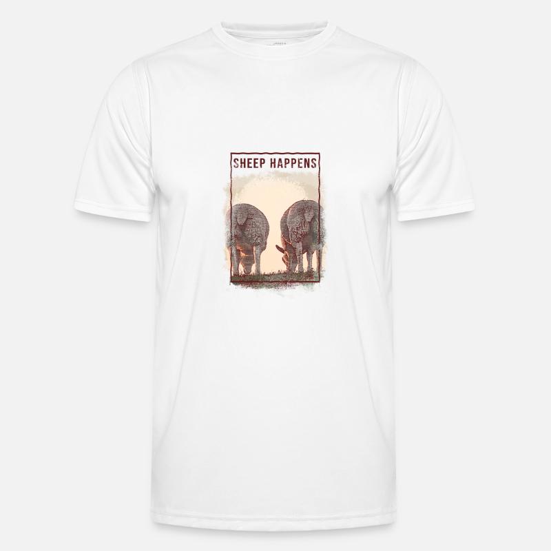 Sheep Happens - Männer Funktions-T-Shirt - Weiß
