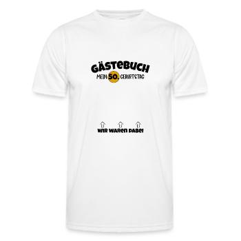 Happy Birthday 50. Geburtstag B-Day Gästeliste - Männer Funktions-T-Shirt - Weiß - Vorne - AI Model Male 178 dark (178cm)