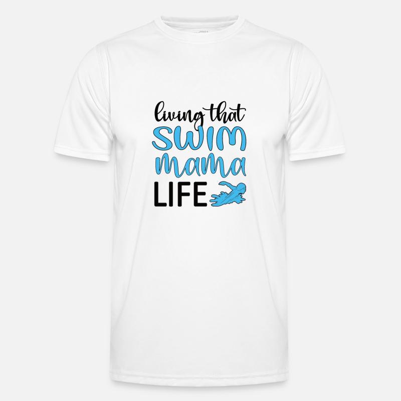 Schwimmmama Geschenk Mutter Schwimmer Schwimm-Mama Männer Funktions-T-Shirt