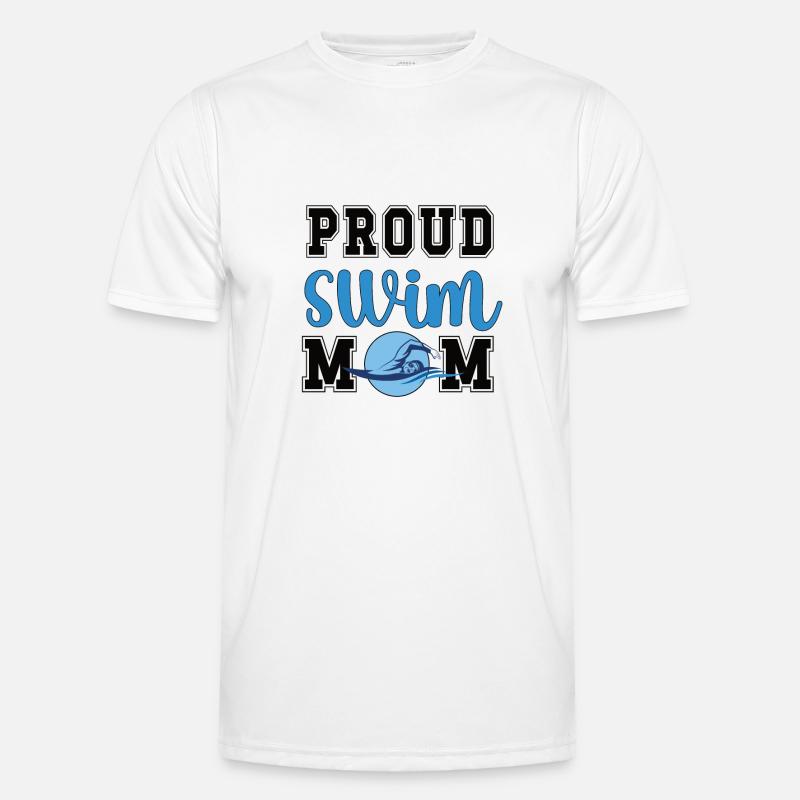 Schwimmmama Geschenk Mutter Schwimmer Schwimm-Mama - Männer Funktions-T-Shirt - Weiß