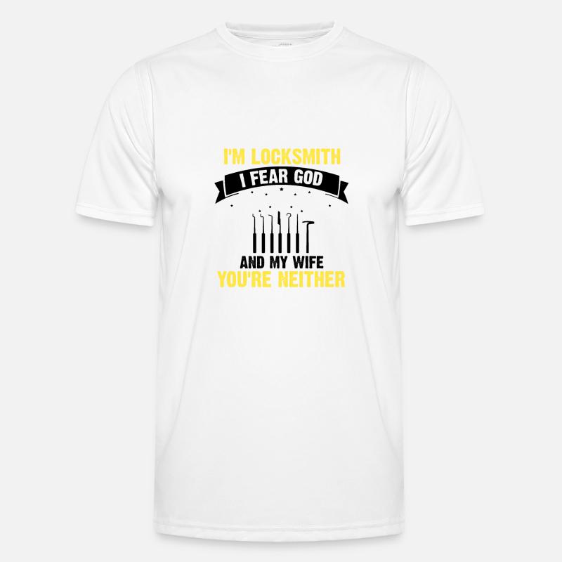 Lockpicking Experte Aufsperrdienst Schloss Papa - Männer Funktions-T-Shirt - Weiß