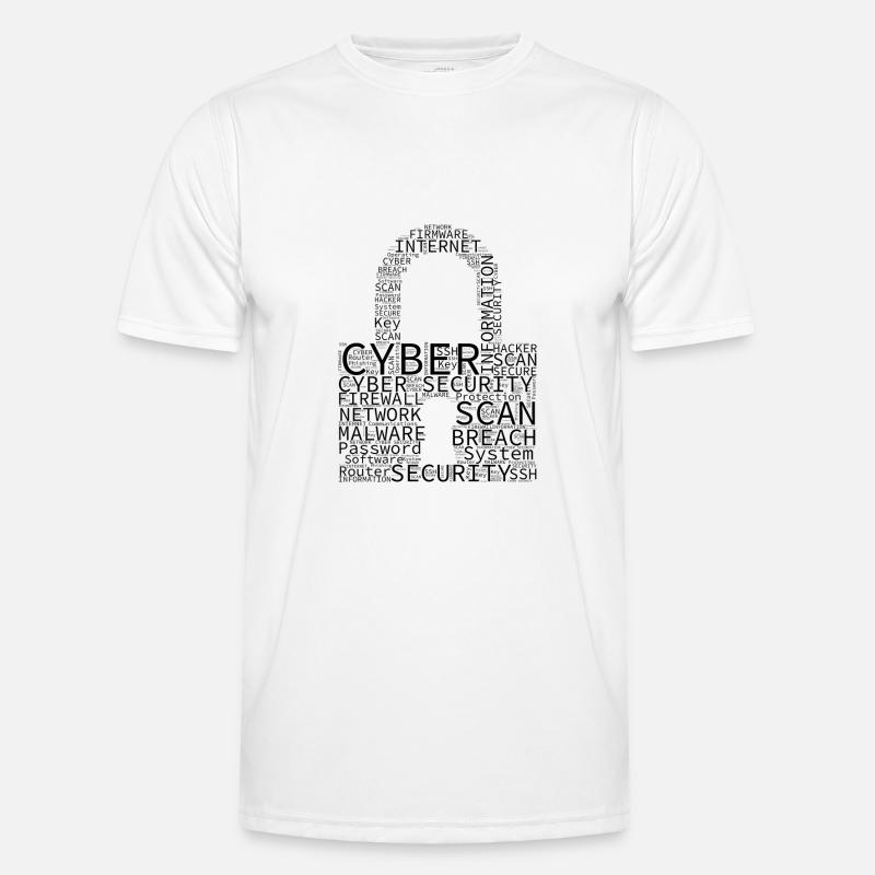 Cyber Security Wordcloud Padlock Men's Functional T-Shirt