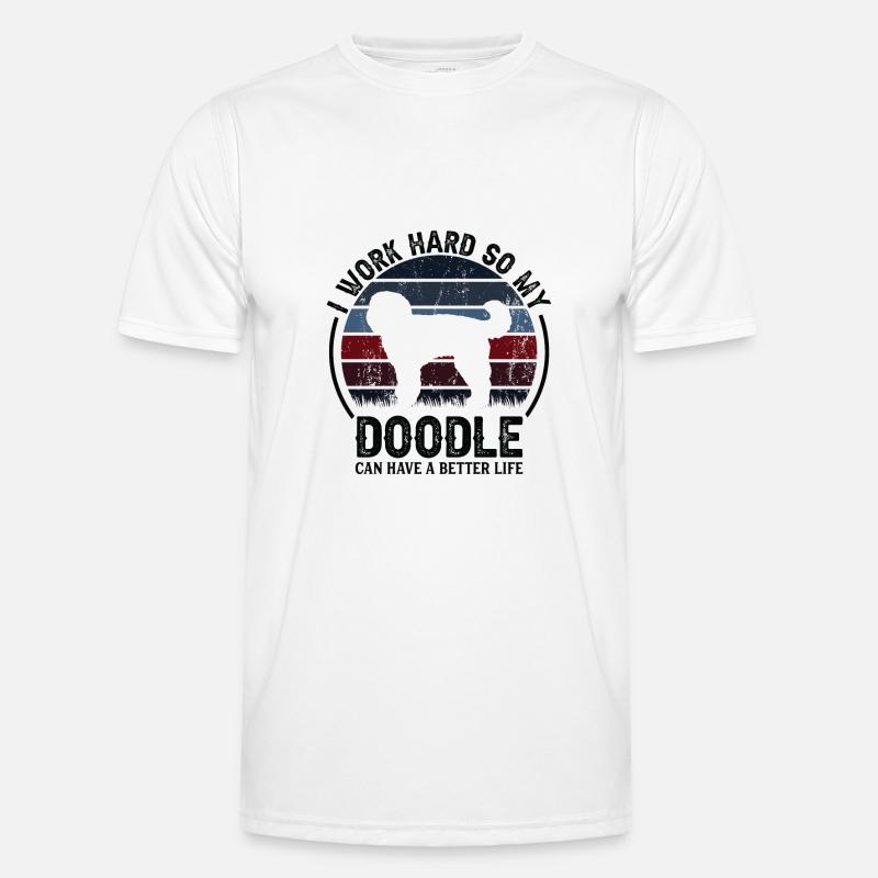 Hart Arbeiten - Retro Doodle Männer Funktions-T-Shirt