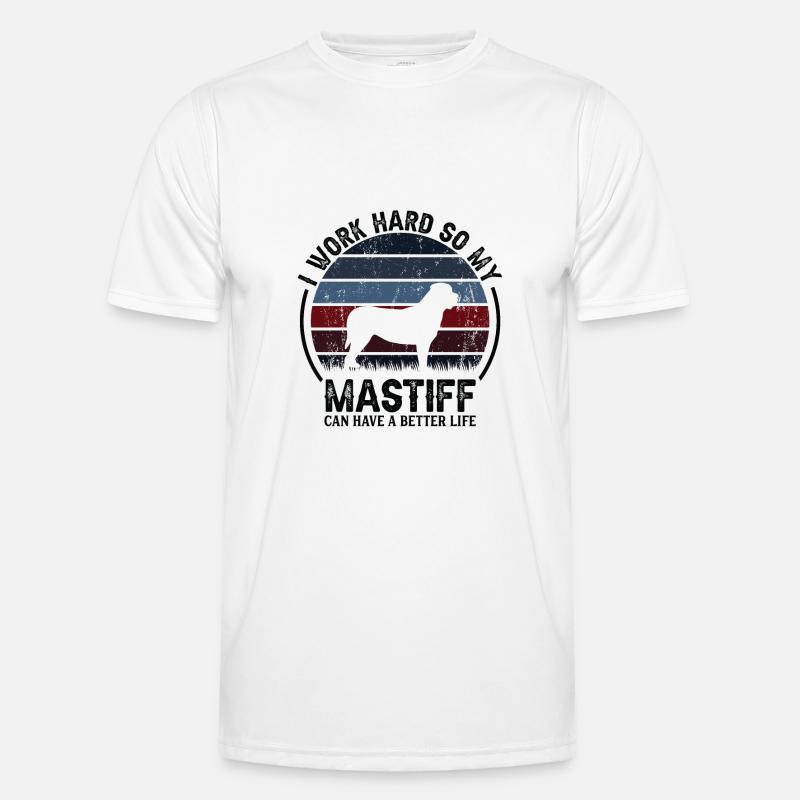 Work Hard - Retro Mastiff - Men's Functional T-Shirt - white