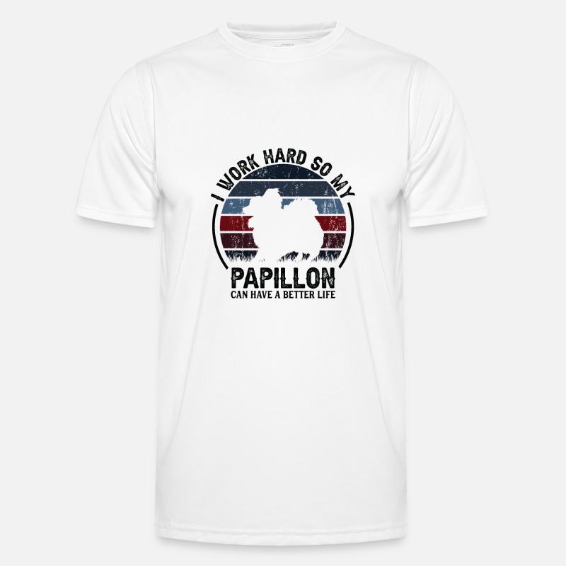 Arbeiten Hart - Retro Papillon Männer Funktions-T-Shirt