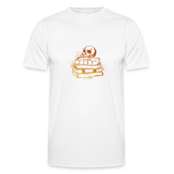 Crâne sur les livres - Dark Academia - T-shirt sport Homme - blanc - Devant - AI Model Male 178 dark (178cm)