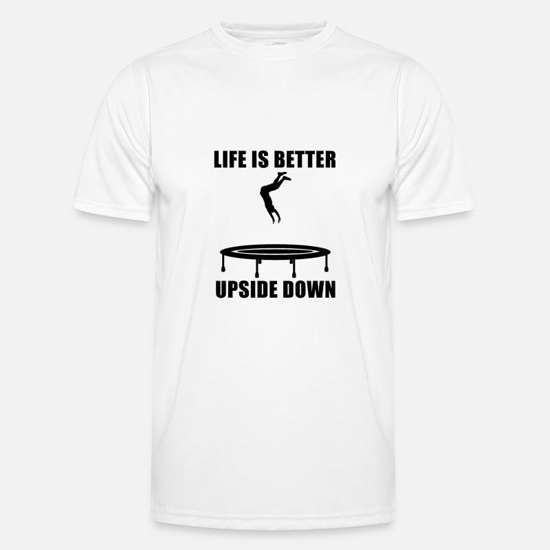 Professionelles Trampolinist-Trampolin mit - Männer Funktions-T-Shirt - Weiß
