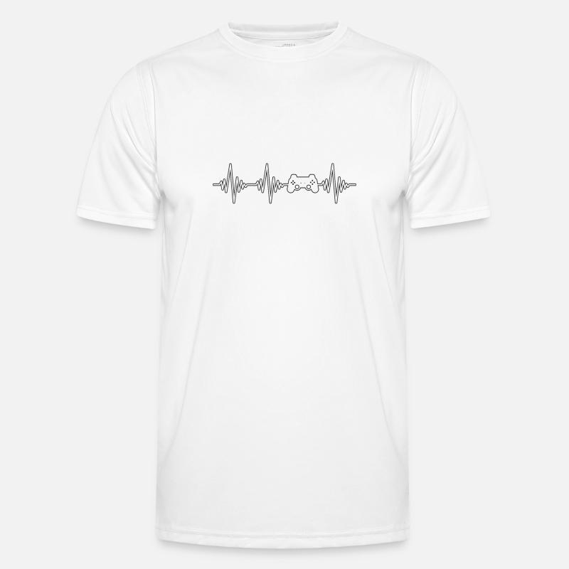 gaming controller heartbeat - Men's Functional T-Shirt - white