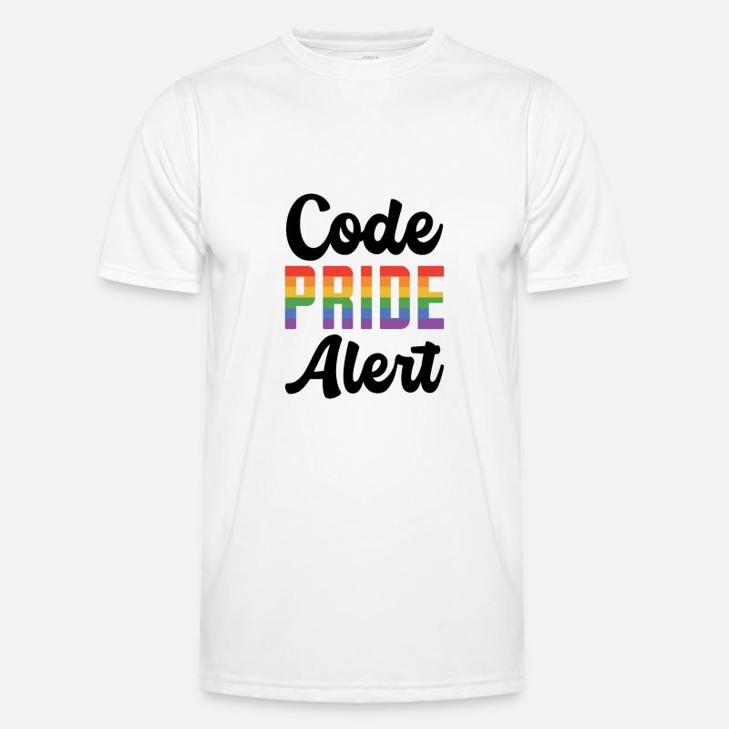 Code Pride Alert Bisexual Lesbian Love Asexual Tra Männer Funktions-T-Shirt