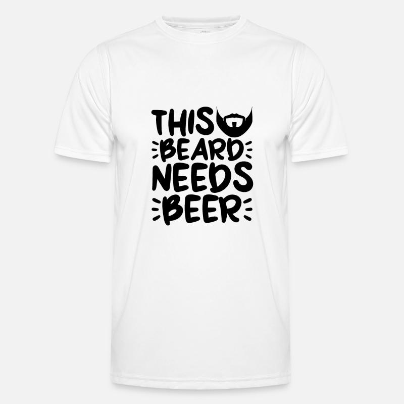 This Beard Needs Beer 4 - Männer Funktions-T-Shirt - Weiß