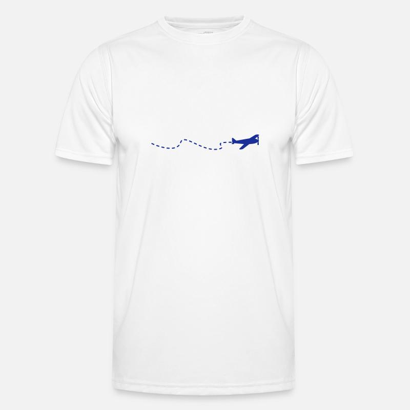 Flugzeug / flying plain (1c) - Männer Funktions-T-Shirt - Weiß