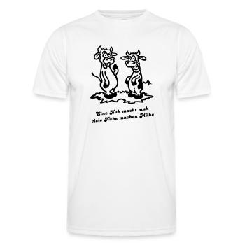 Une vache muh fait ... de wicki_de - T-shirt sport Homme - blanc - Devant - AI Model Male 178 dark (178cm)