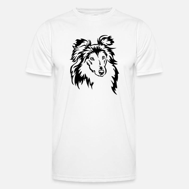 Sheltie Kopf Männer Funktions-T-Shirt