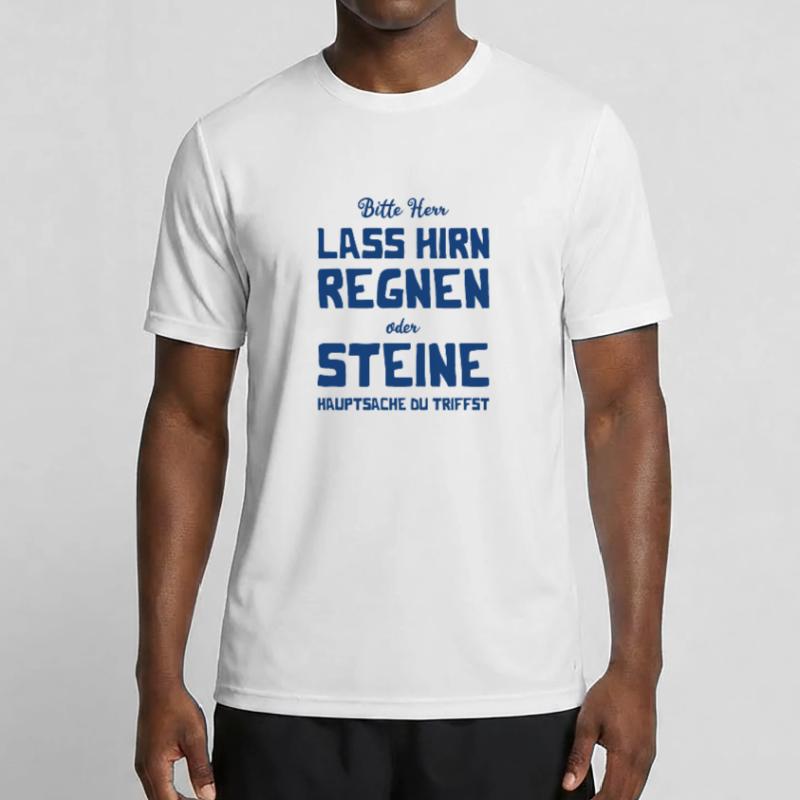 Bitte Herr - Lass Hirn regnen oder Steine Männer Funktions-T-Shirt