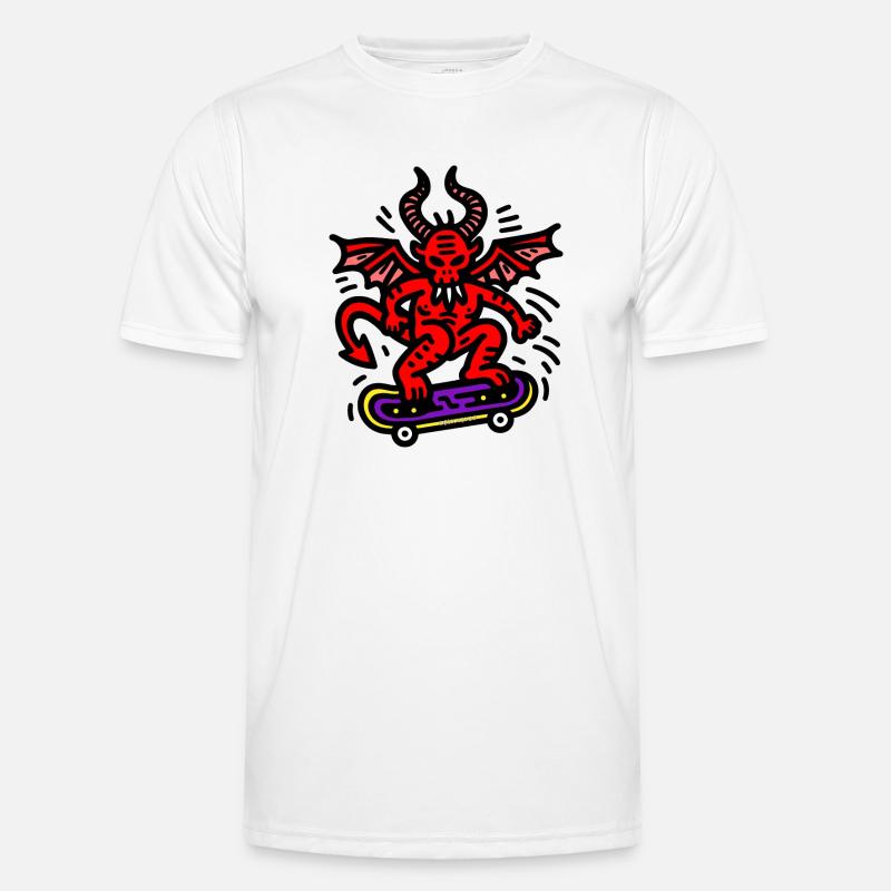 Devil Skateboard - Men's Functional T-Shirt - white