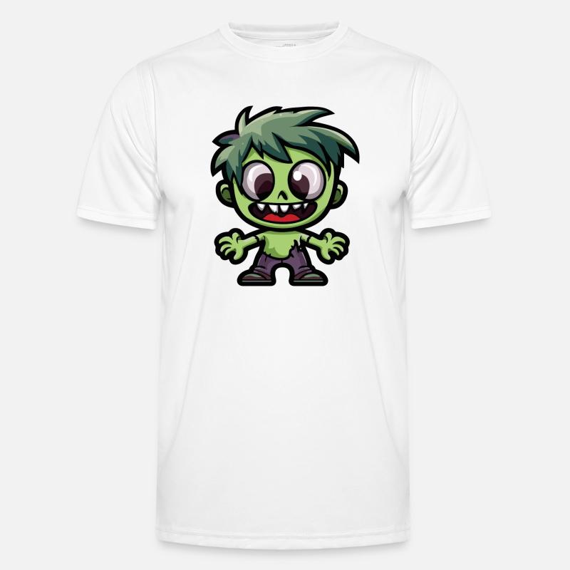 Zombie Halloween Cute Comic - Men's Functional T-Shirt - white
