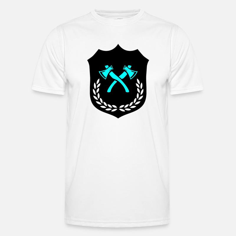 Wappen Axt Äxte - Männer Funktions-T-Shirt - Weiß