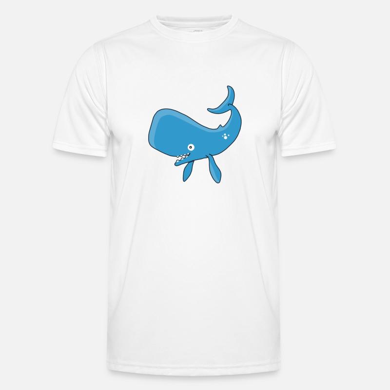 Kleiner blauer Wal - Männer Funktions-T-Shirt - Weiß