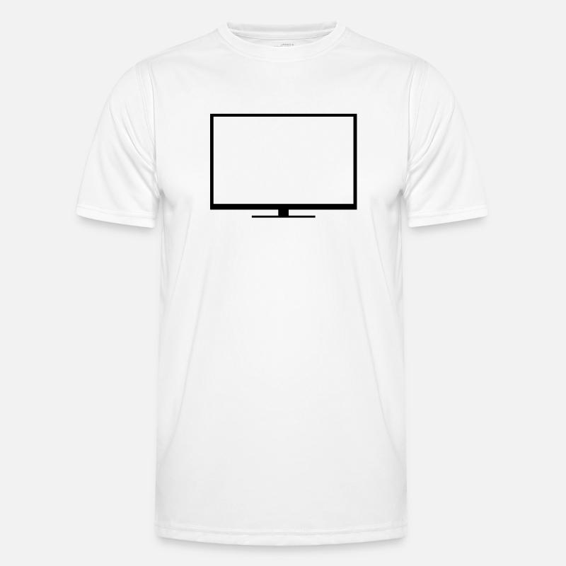 Fernseher Tv flat screen flatscreen Bildschirm Männer Funktions-T-Shirt